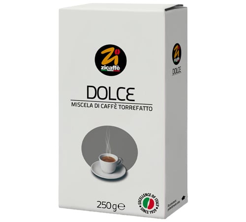 Caf&eacute; moulu Dolce ZICAFF&Egrave; 250 g aux notes de caramel, vanille et cacao