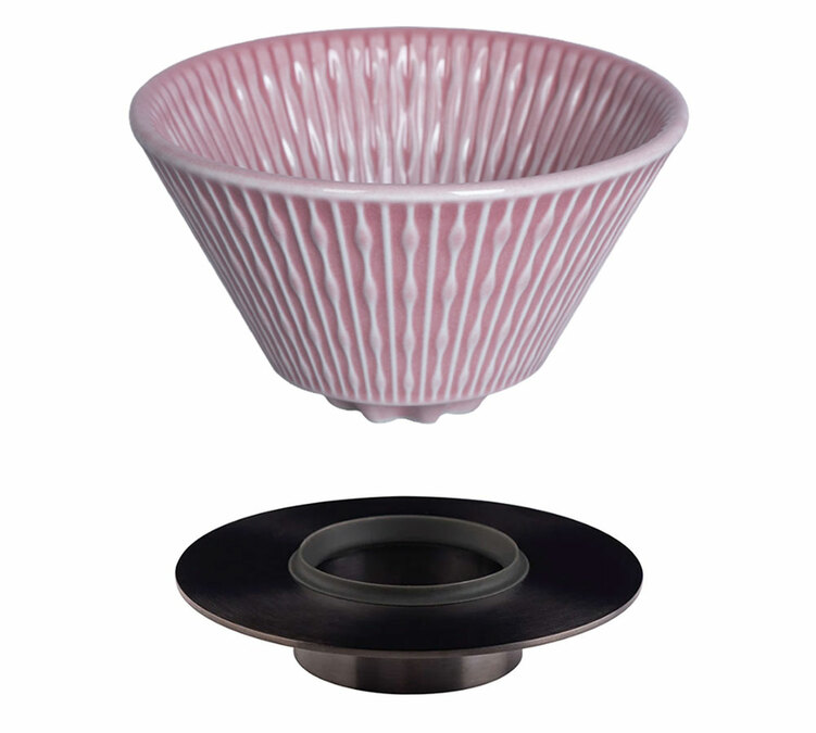 Loveramics dusty pink flatbed dripper with holder