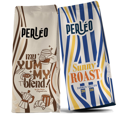 Caf&eacute;s en grain My Yummy Blend et Sunny Roast Perl&eacute;o aux profils gourmand et intense
