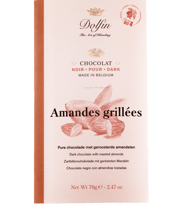 tablette chocolat noir amandes grilles dolfin