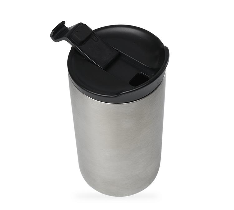 mug de voyage en acier inoxydable avec ouverture a une main