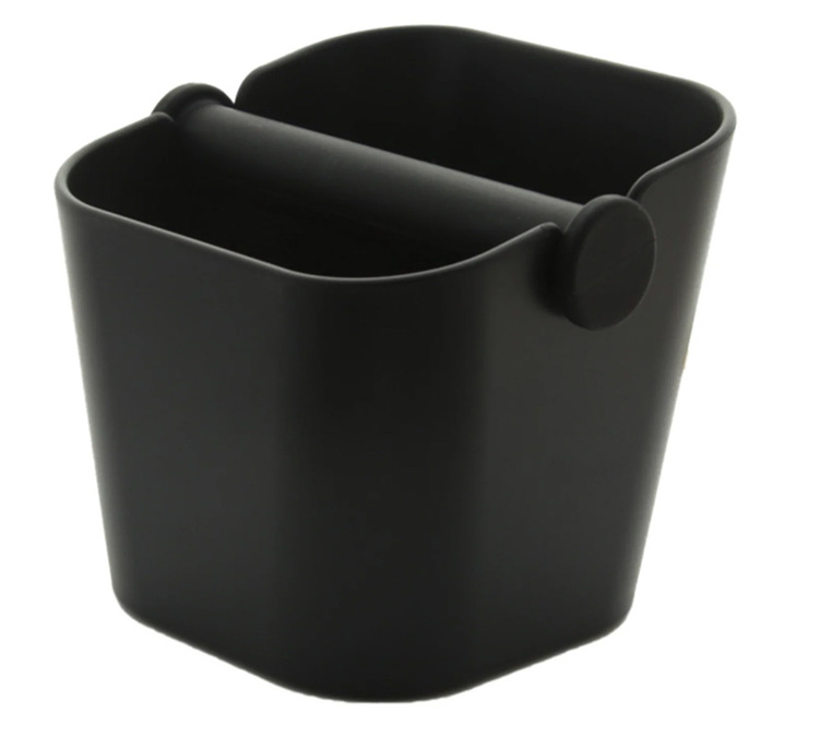 Knock box TIAMO noire pour marc de caf&eacute; et dosettes