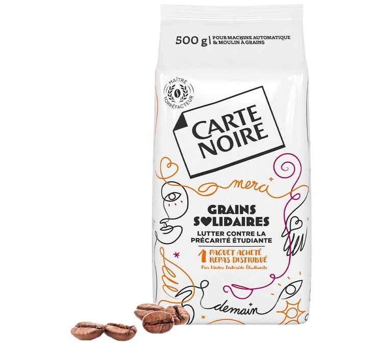 paquet de caf&eacute;e en grain carte noire grains solidaires 900 g blend &eacute;quilibr&eacute; et engage