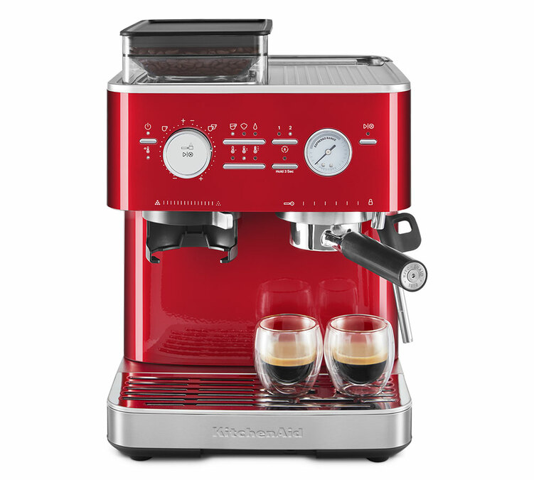 macchina da caffe semi automatica rossa kitchenaid