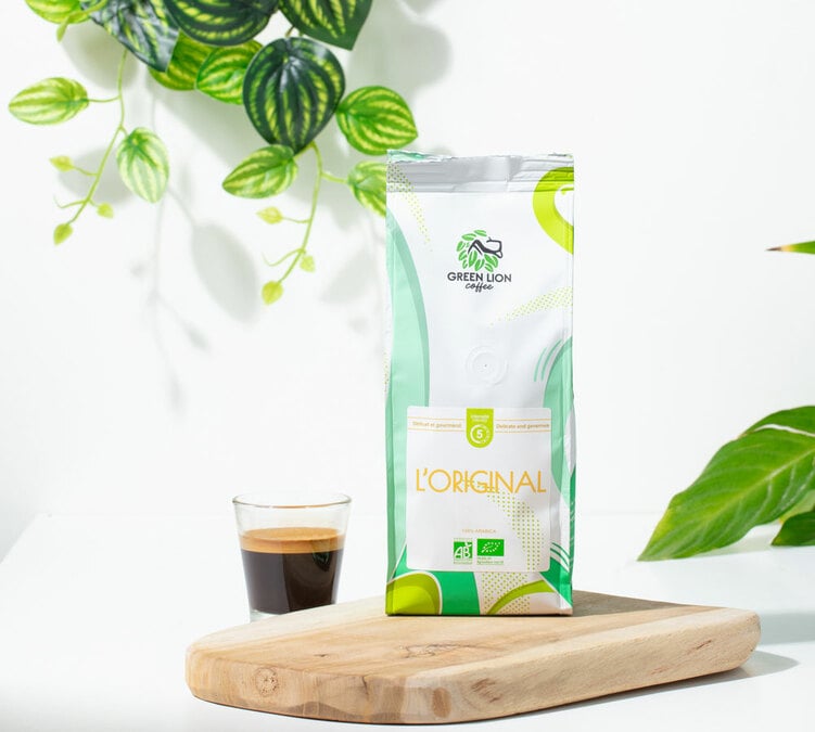 cafe moulu bio green lion coffee original kg