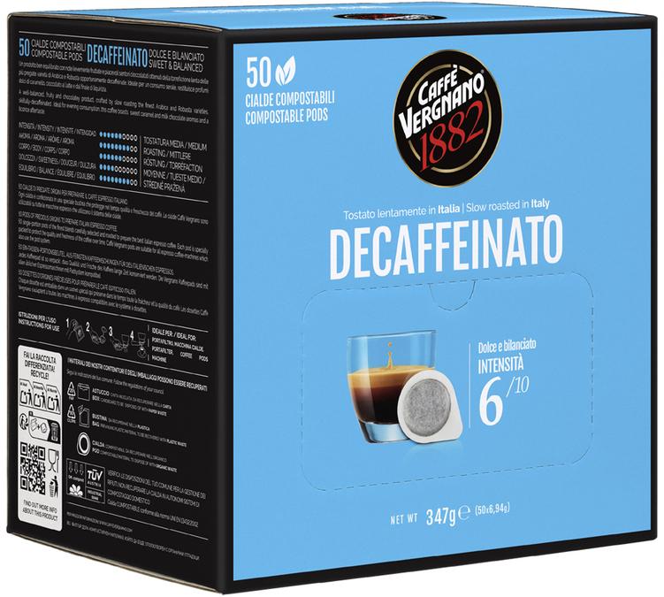 Preparation of a decaffeinated espresso using a Caff&egrave; Vergnano ESE paper pod