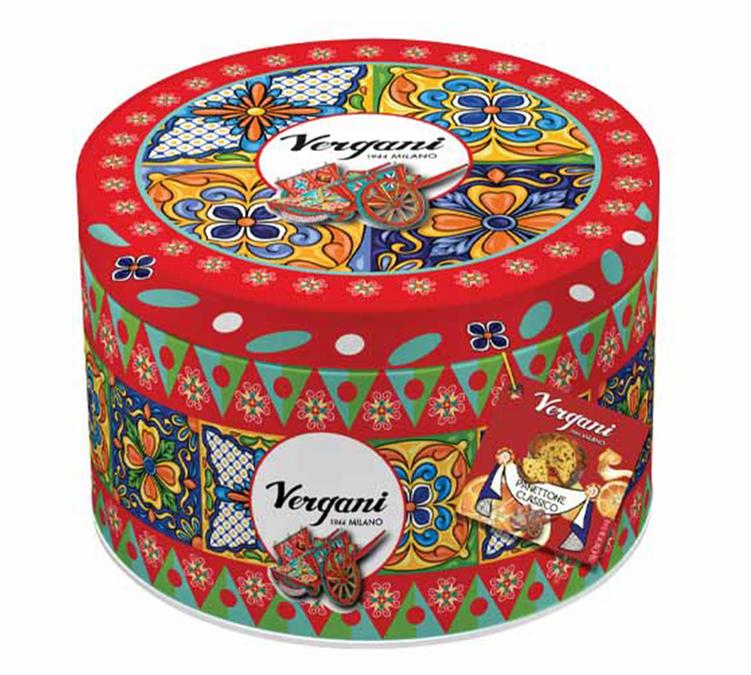 Vergani panettone in metal tin