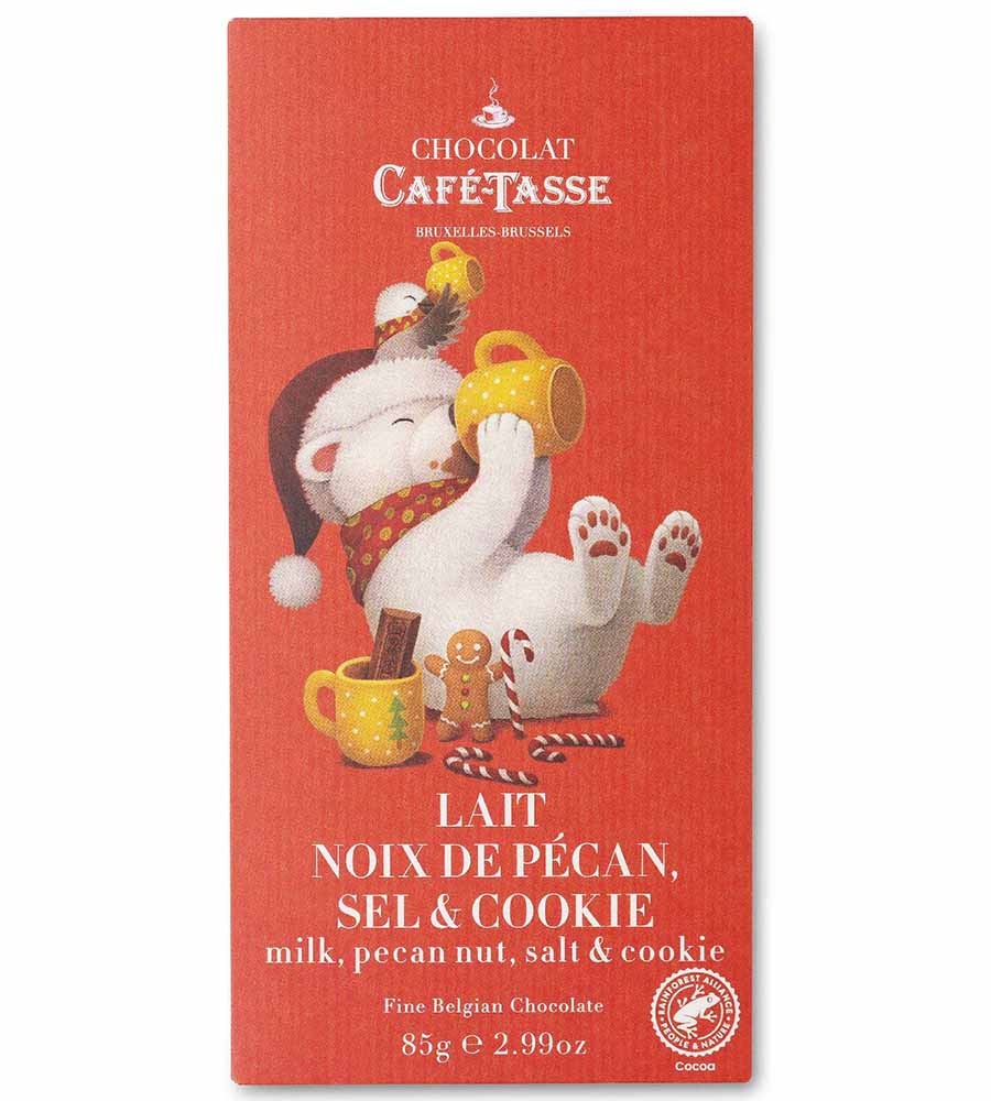 tablette lait noix de p&eacute;can biscuit de cafe tasse