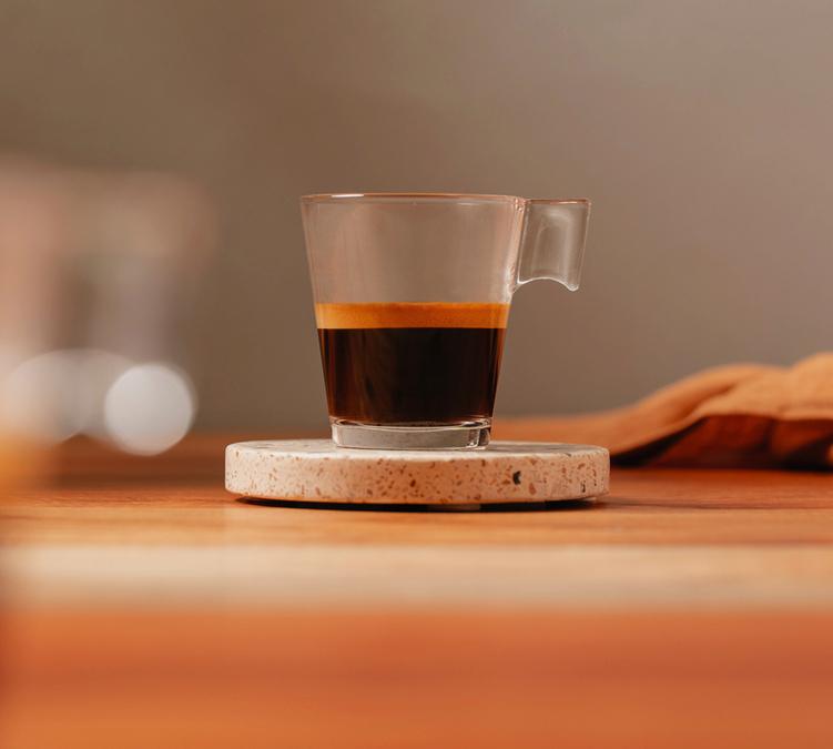 italian coffee preparation with nespresso capsule machine