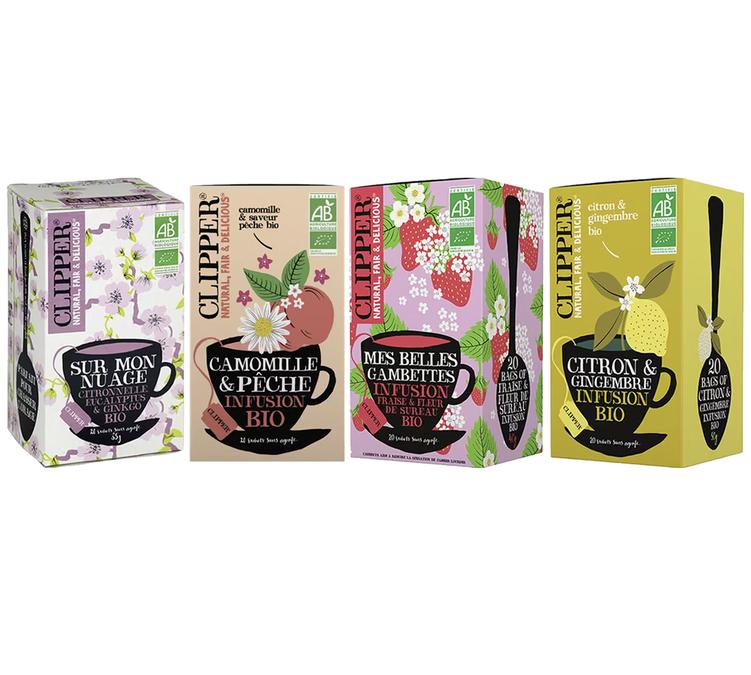 pack d'infusions bio en sachet clipper