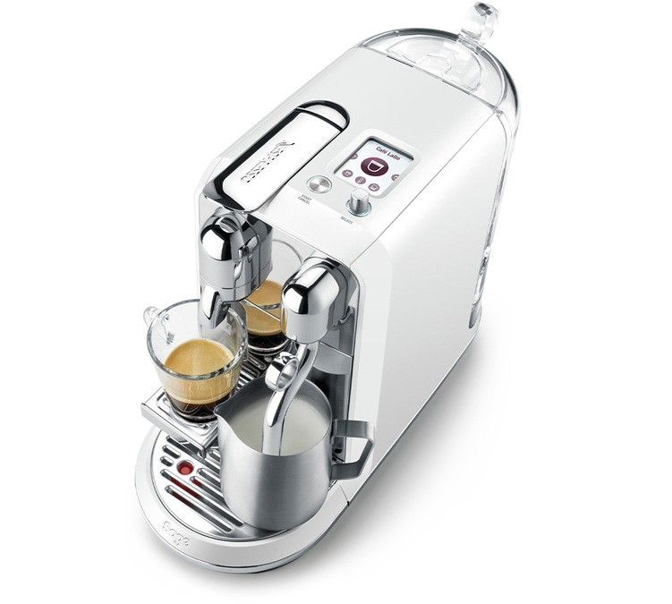 Creatista plus de nespresso couleur sel de mer blanc dessus