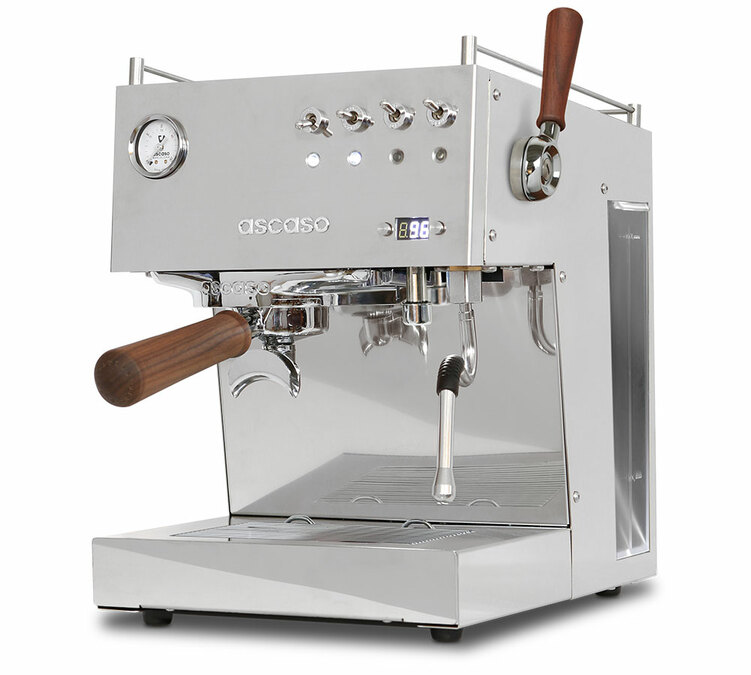 Ascaso Steel Duo Plus machine &agrave; caf&eacute; expresso inox et finitions bois