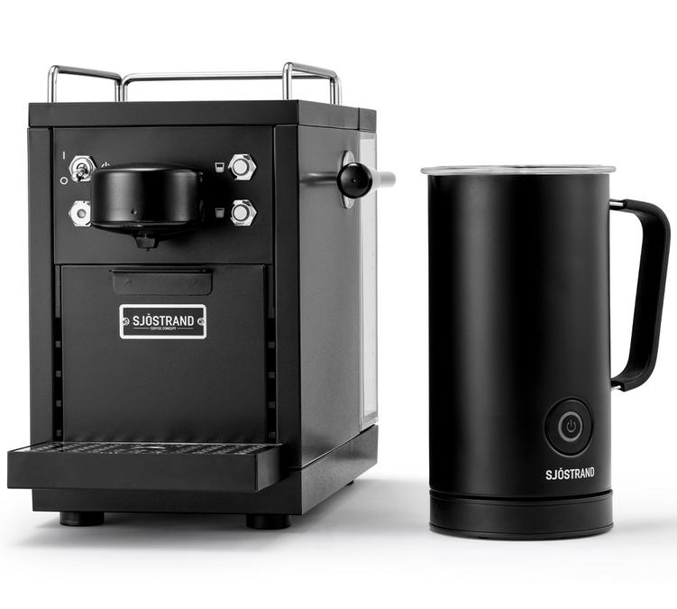lot machine noire et mousseur lait sjostrand