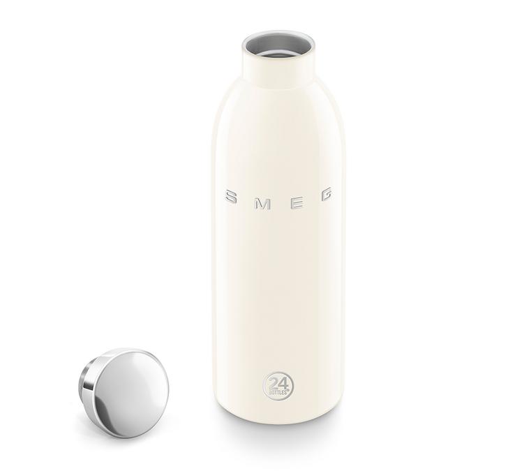 bouteille isotherme smeg collection annees 50 couleur creme