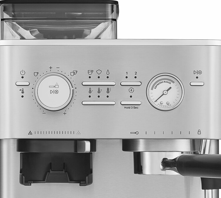 commandi macchina espresso kitchenaid con macinacafe color inox
