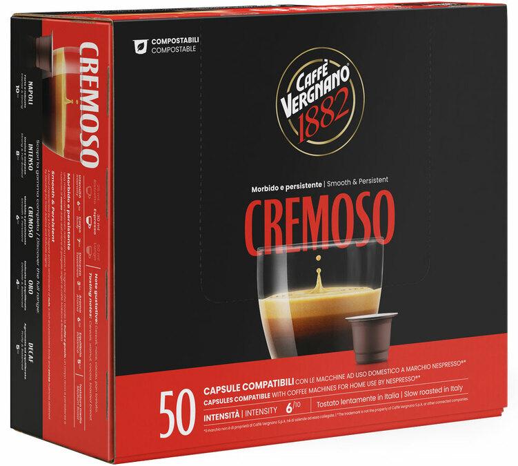 100 espresso cremoso capsules caffe vergnano