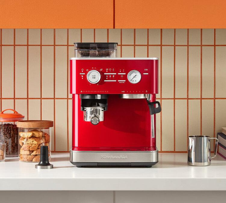 macchina da caffe espresso semi automatica rossa kitchenaid