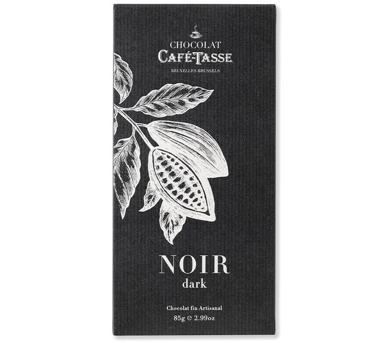 dark chocolate bar cafe tasse