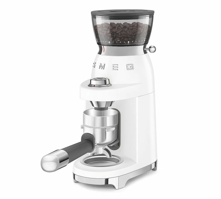 Moulin &agrave; caf&eacute; &eacute;lectrique smeg CGF03 blanc