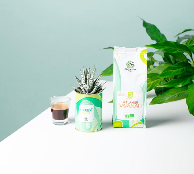 cafe en grain green lion coffee le melange de savanah bio 250g