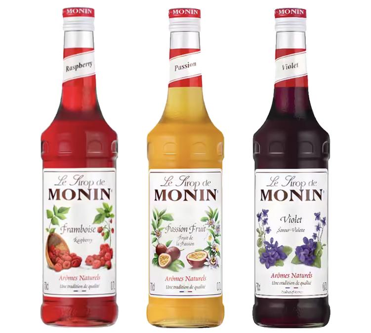sirops pure by monin framboise violette fruit de la passion
