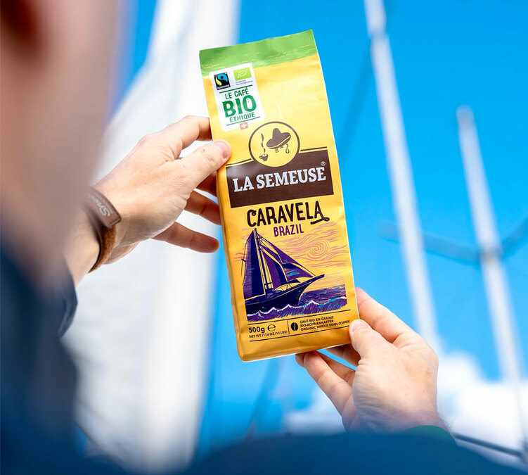 Organic Brazil Caravela Fairtrade coffee beans La Semeuse 500g