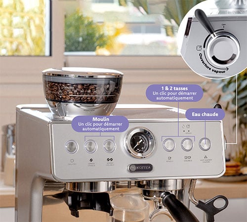KOTTEA Basil Siebtr&auml;germaschine f&uuml;r Einsteiger &ndash; Espressoextraktion
