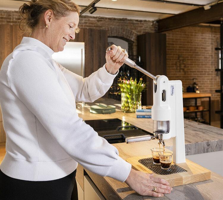 SUPERKOP macchina da espresso a leva bianca utilizzo