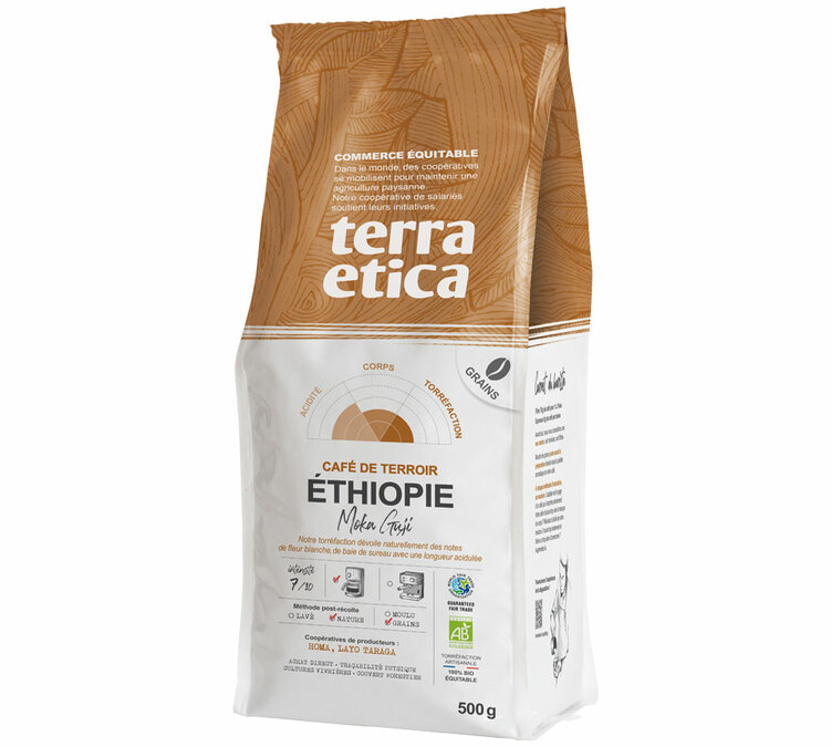 cafe en grain bio terra etica ethiopie equitable 500g