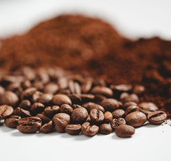 coffee beans and ground coffee