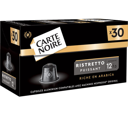 240 capsules cafe compatibles nespresso carte noire ristretto puissant 12