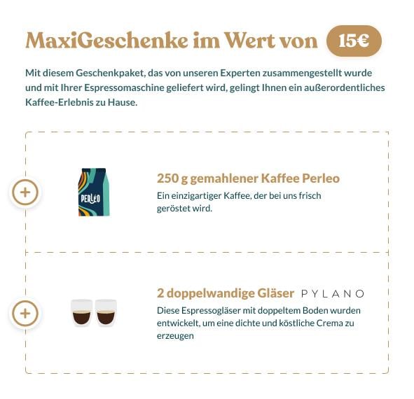 MaxiGeschenke 250 g Kaffee + espressoglaeser