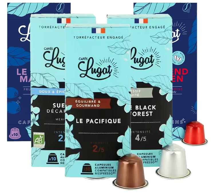 pack cafes blend cafes lugat caspules nespresso