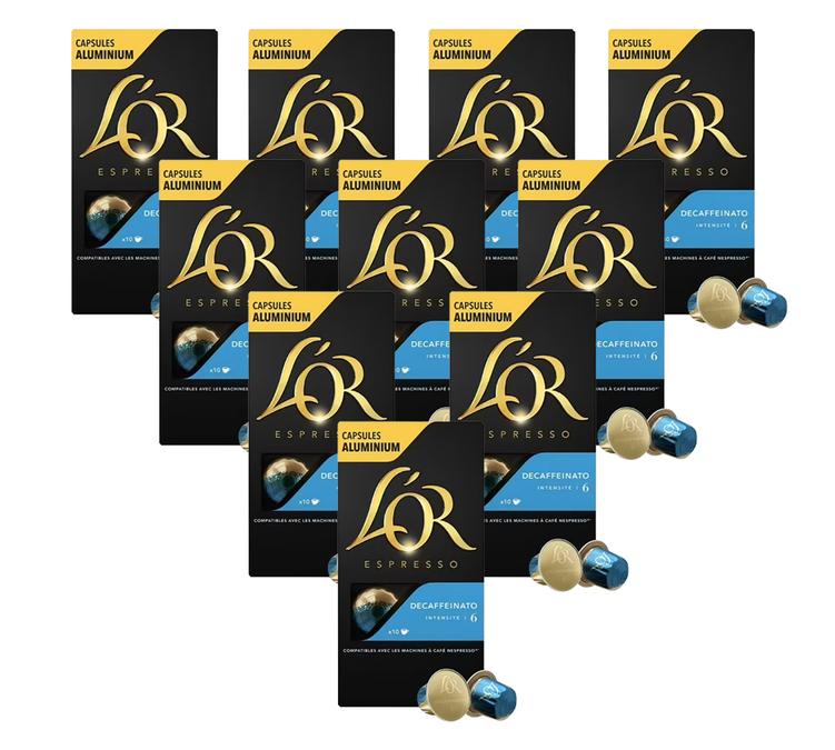 l'or espresso decaffeinato nespresso capsules x100