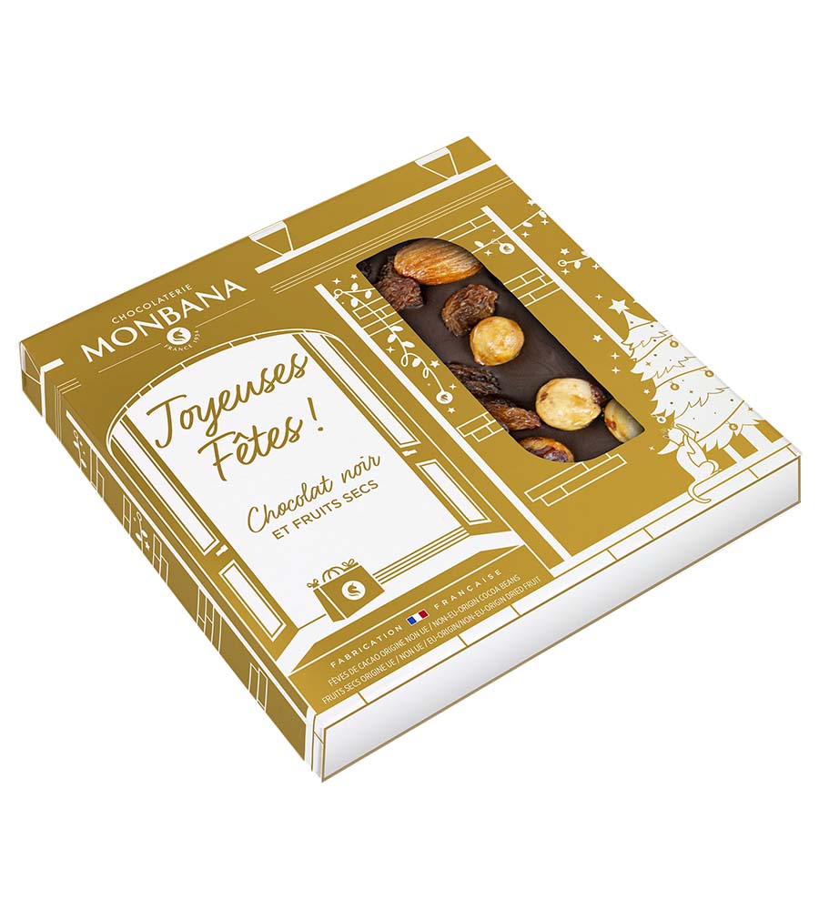 tablette chocolat noir joyeuses fetes mobana
