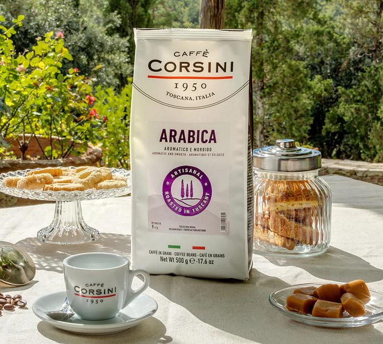 corsini arabica 500g dark roast coffee beans yellow fruit and nut notes