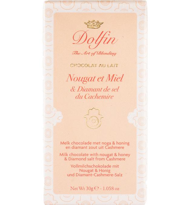 tablette chocolat lait nougat sel cachemire dolfin