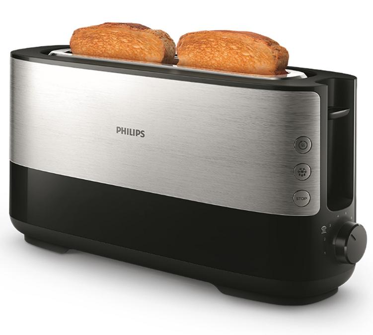 philips couleur metal et noir grillepain hd2692