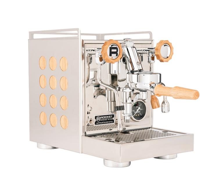 Rocket Appartamento 2.0 chrome et bois machine expresso Semi-pro