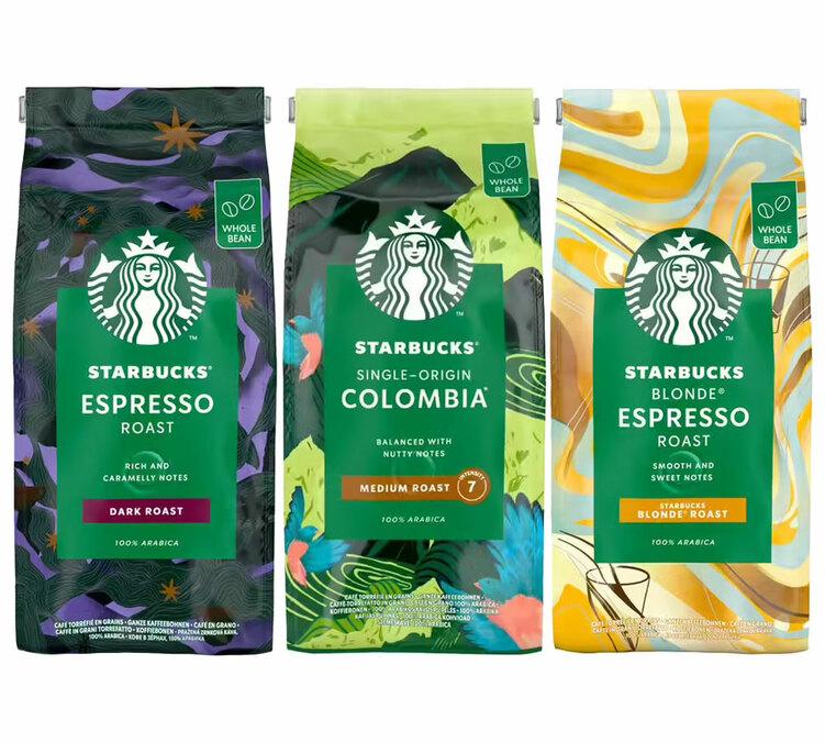 Starbucks whole bean coffee plus 1 kg of whole bean coffee