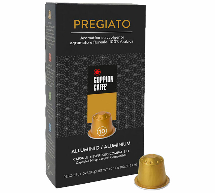 50 nespresso capsules goppion pregiato coffee