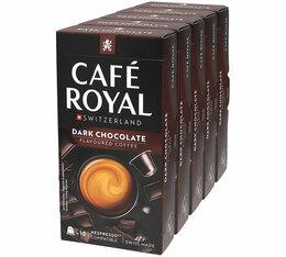 lot de 50 capsules cafe royal chocolat noir compatibles nespresso original