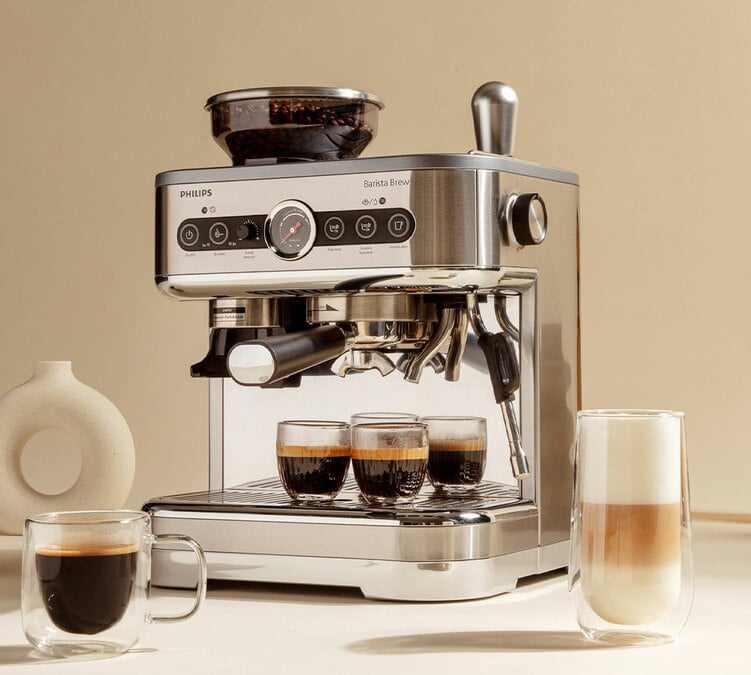 machine expresso avec broyeur PHILIPS barista brew m&eacute;tal
