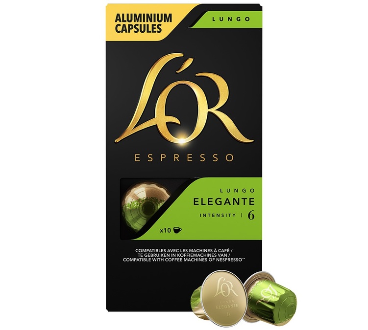 capsule compatibili nespresso lor espresso lungo elegante x 10