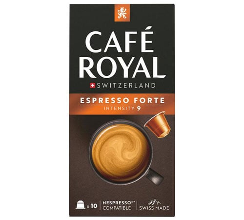 paquet 10 capsules cafe royal espresso forte compatibles nespresso original