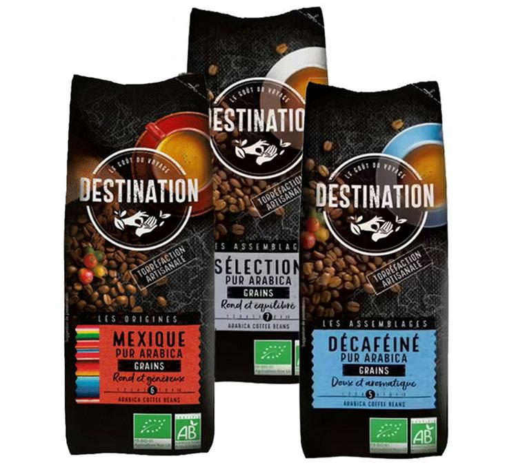 Pack d&eacute;couverte caf&eacute; en grain bio DESTINATION